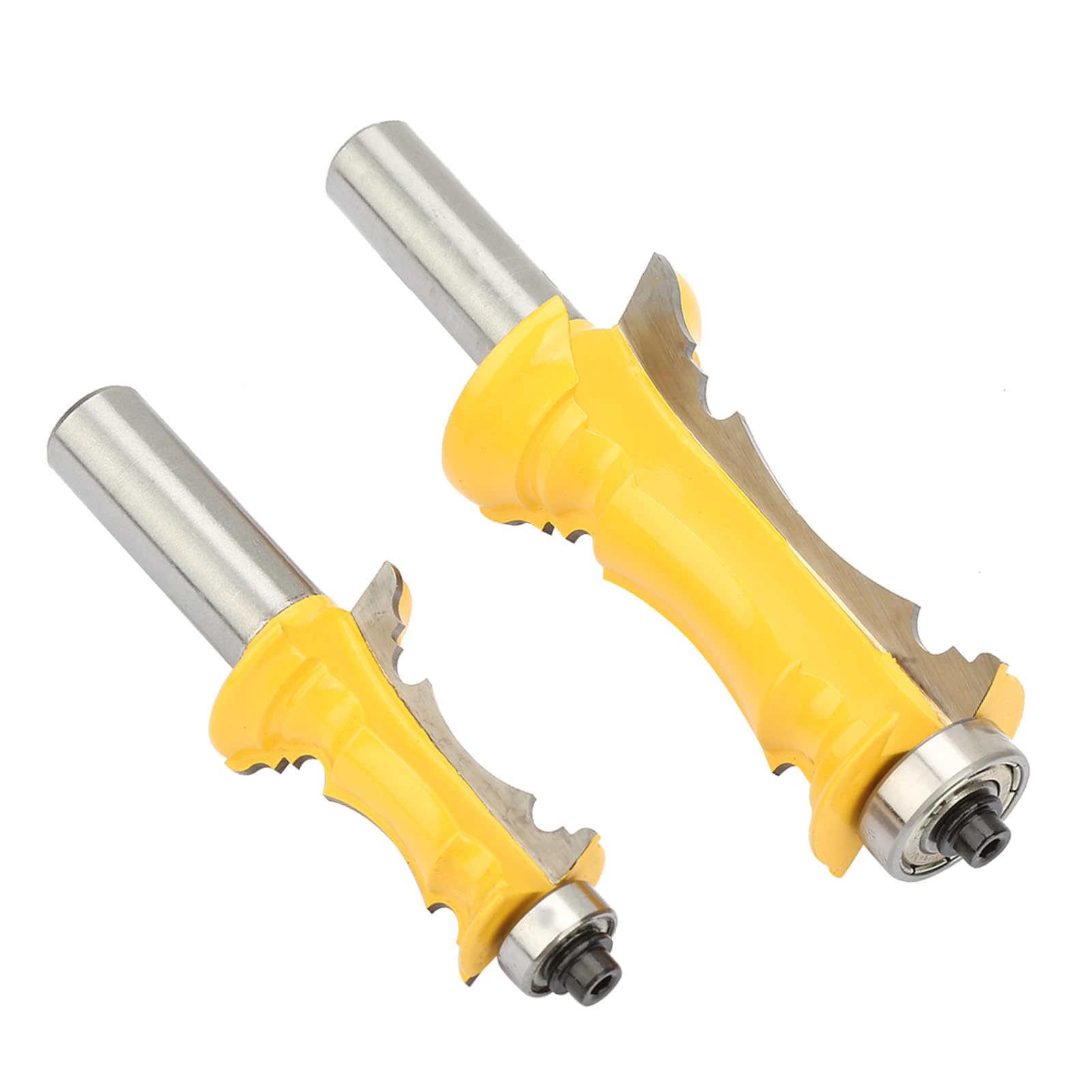 2 pezzi di fresa per modanatura a corona, fresa da falegnameria con gambo da 1/2 pollice, punta in carburo rivestita in teflon per rifiniture decorative, bilanciata al computer e