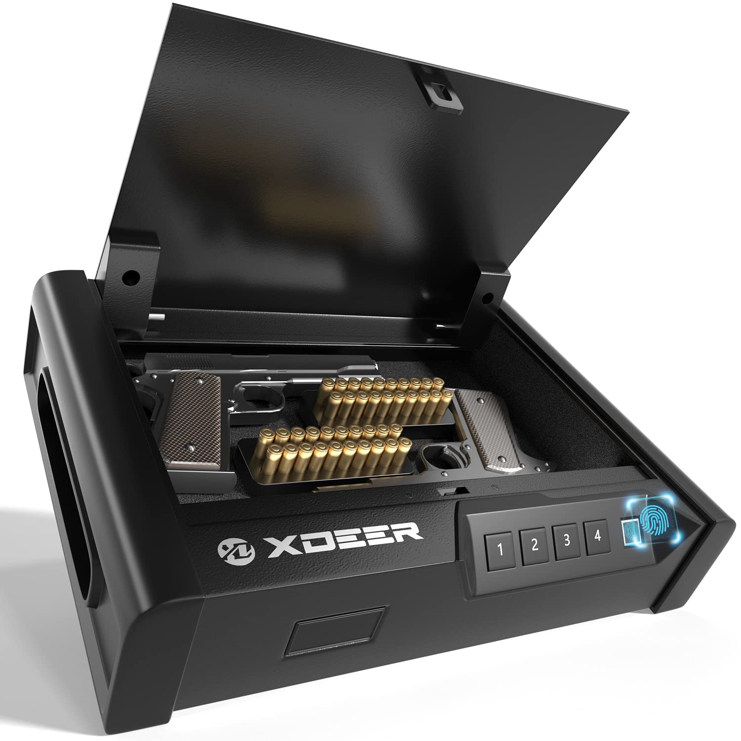 XDeer Biometric Gun Safes for Pistols,QuickAcess Handgun Safe with