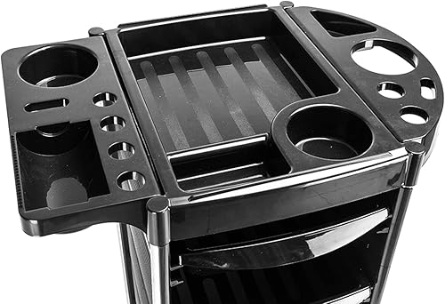 Miniatura 3 de Carrito de salón con ruedas, 5 cajones, carrito de pelo, organizador de almacenamiento rodante, estación de peluquería, carrito de salón para