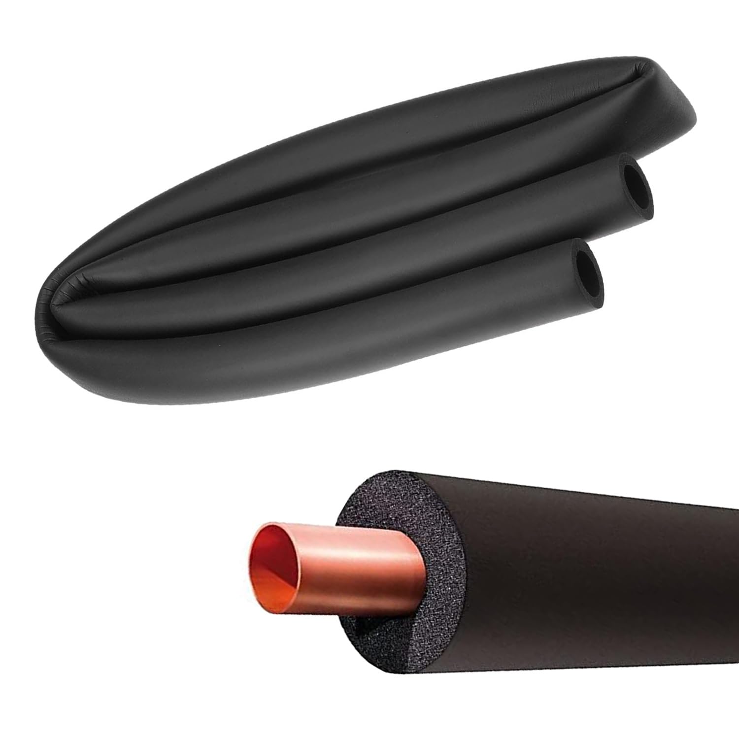 JEDAL Pipe Insulation Foam Tube 32mm 50mm 63mm 76mm 90mm 110mm Flexible Water Pipe Insulation Wrap Fire Retardant Foam Tubing, Black (Size : ID 32mm x T 15mm x L 1.8m)
