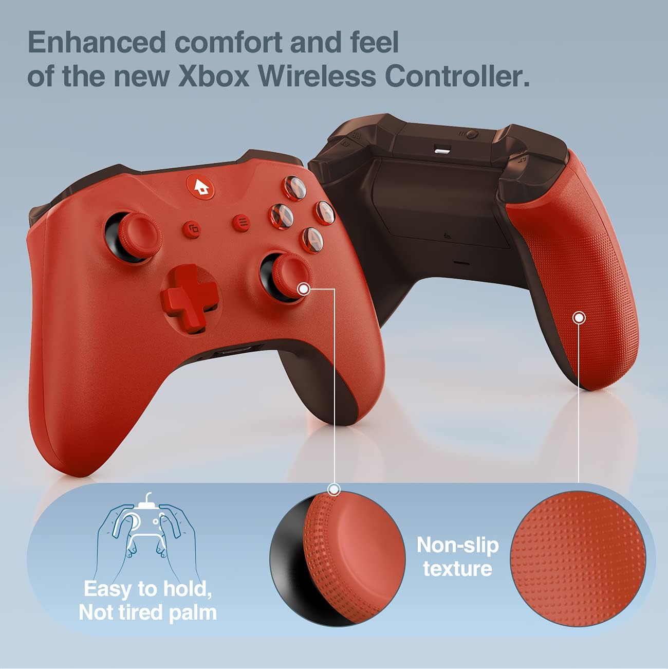 Usergaing Xbox Controller Wireless Fits for Xbox Series X/S/Xbox One/Xbox One S/One X/One Elite/Windows 7/8/10/, Wireless PC Gamepad with Audio Jack-Red : Video Games