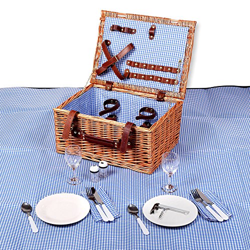 Picknickkorb Schramm 40x30x20cm Rechteckig aus Weidenholz