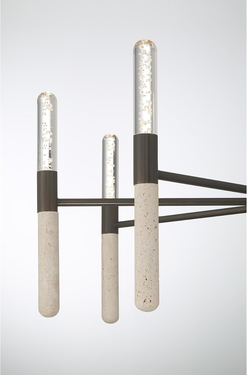Savoy House 1-9716-8-15 Linden Clear Seeded Glass Chandelier, Integrated LED 8-Light 40 Total Watts, 13" H x 32" W, Mediterranean Bronze