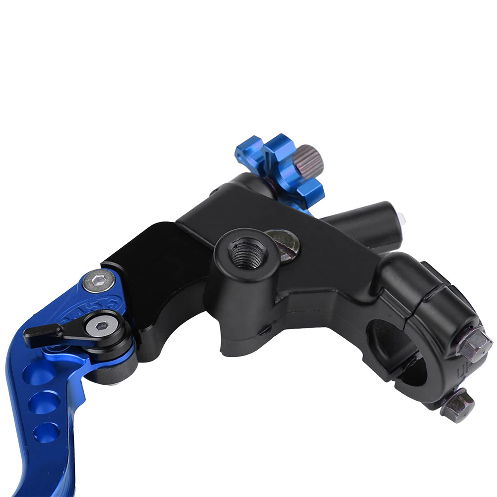 Qiilu Manetas Regulables Moto, 1 par 7/8 "(22 mm) Palancas de depósito del cilindro maestro del embrague del freno de la motocicleta universal(Azul)