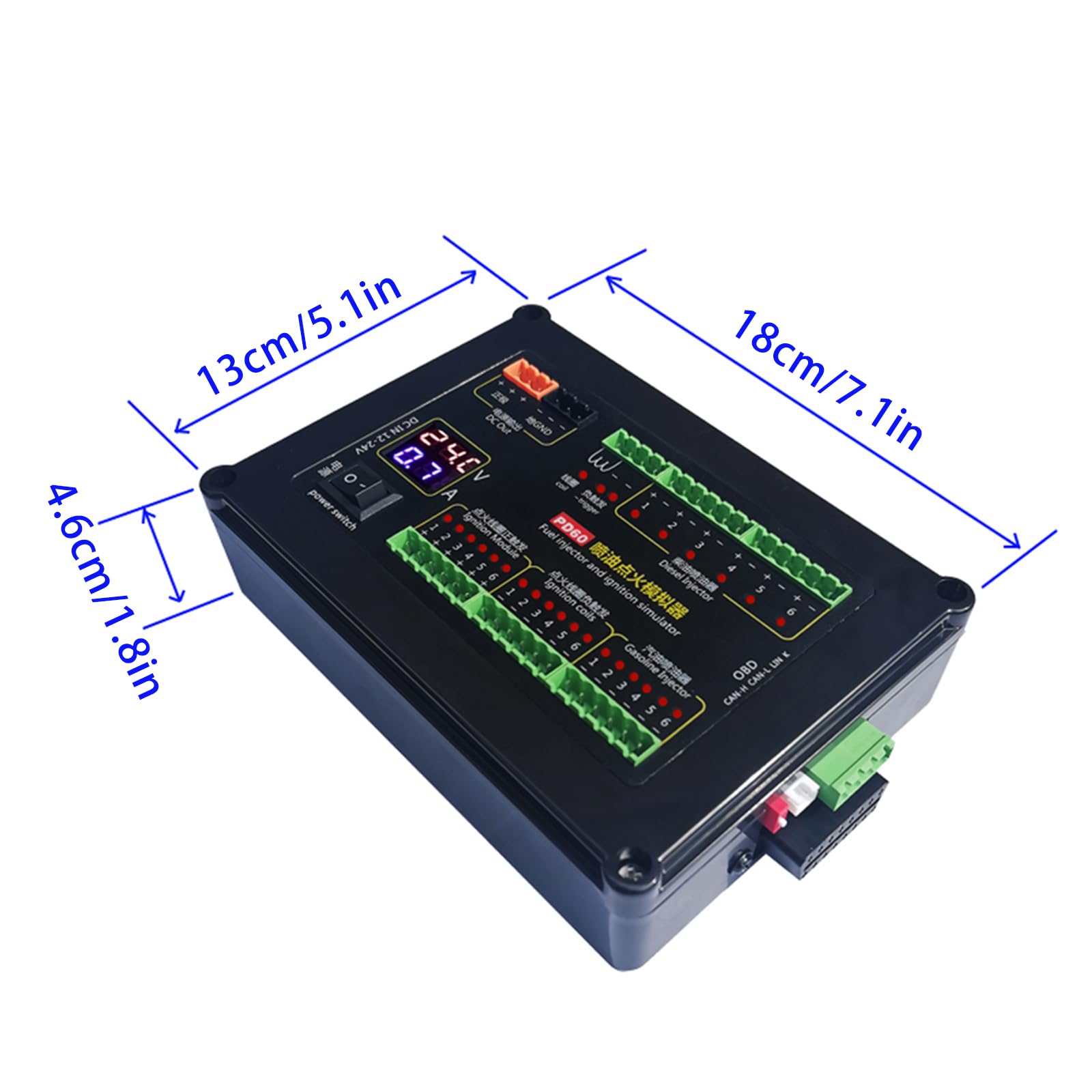 PD60 - Simulador de inyección de combustible Equipo de prueba de plataforma de mantenimiento para motores diésel, placa de computadora, probador de placa de computadora, equipo de diagnóstico