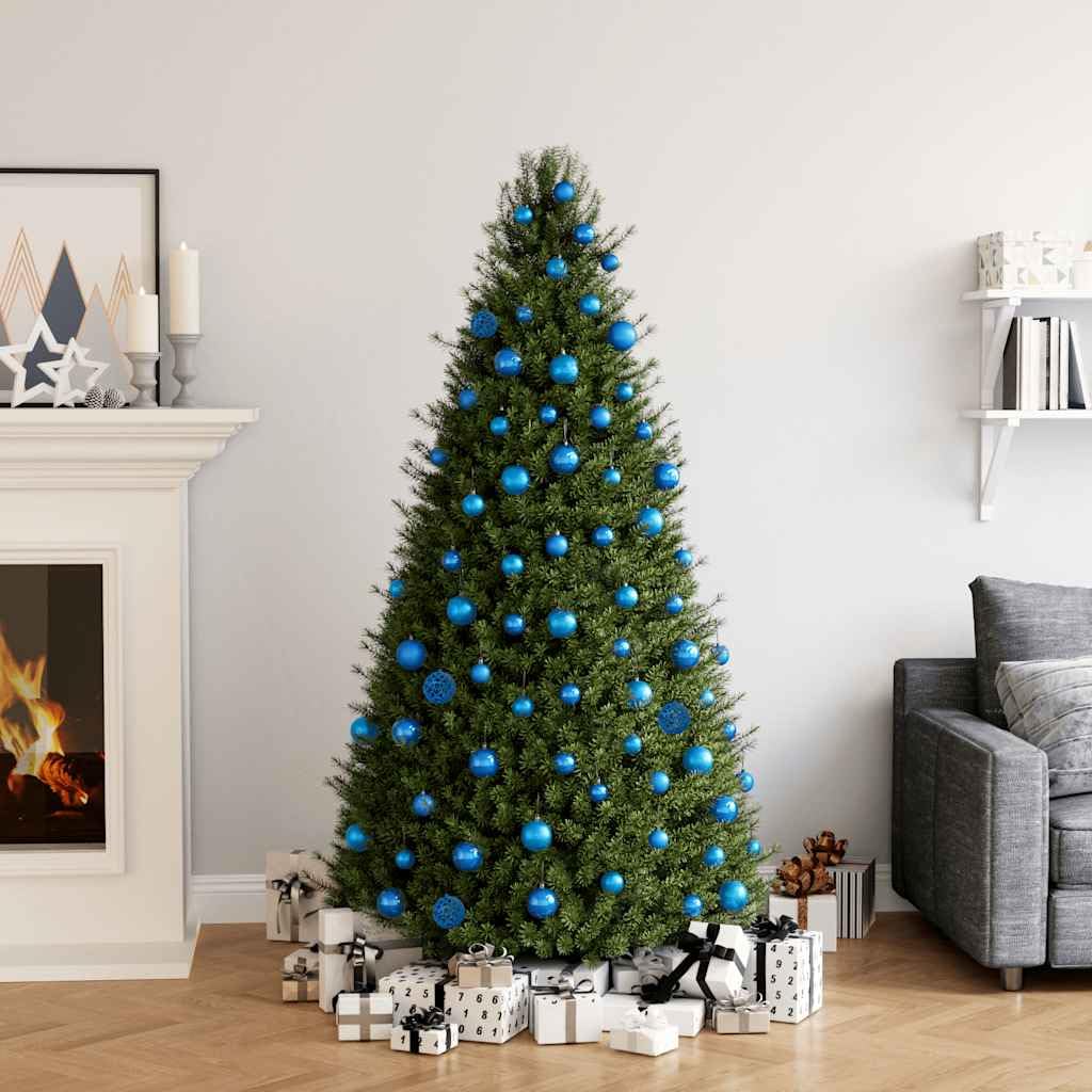 100-tlg. Weihnachtskugel Set Blau aus Kunststoff und PVC, 3 Größen 3 bis 6 cm, mit Aufbewahrungsbox, weihnachtsbaumschmuck christbaumschmuck für tannenbaum advent festtag dekoration