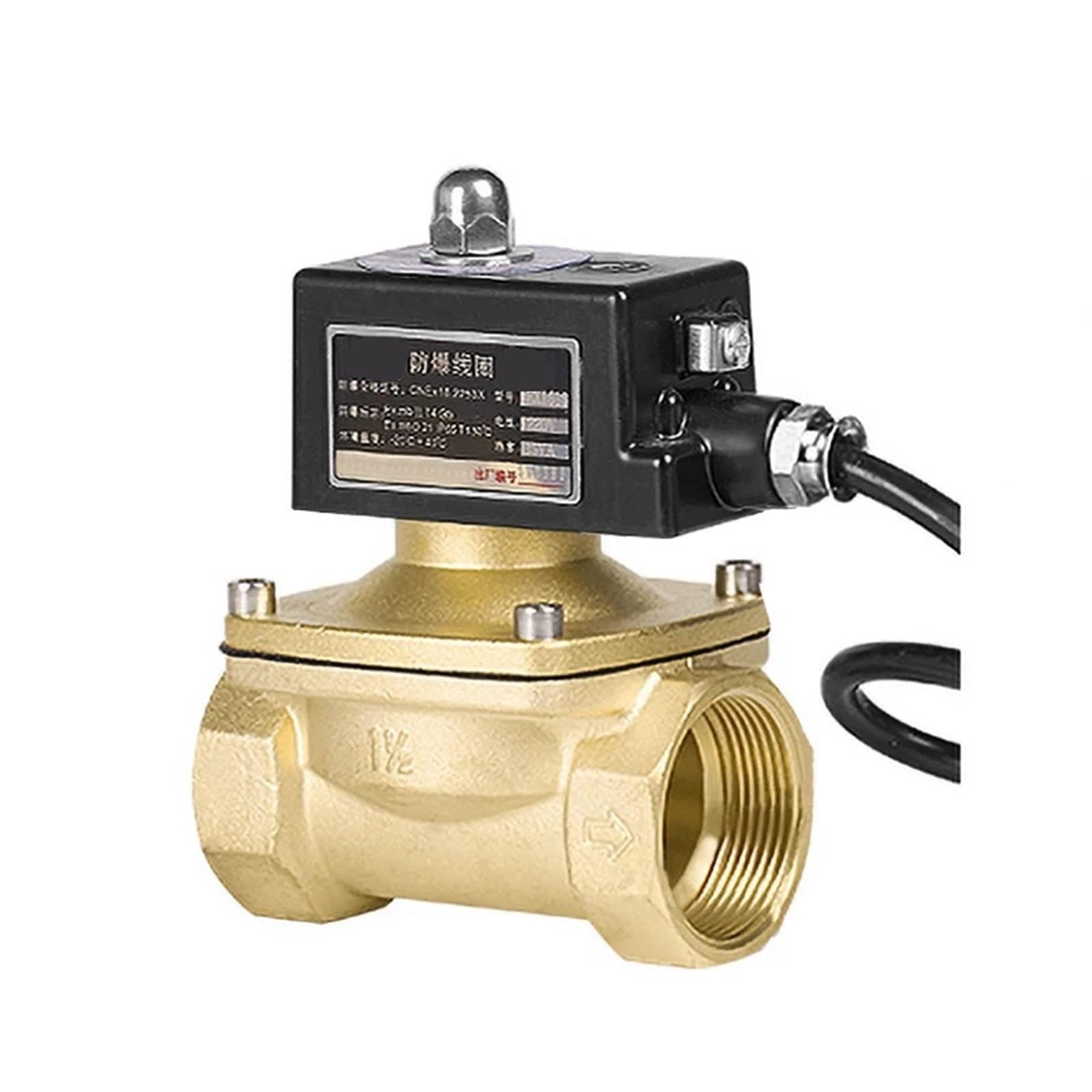 1-1/2" Normally Closed Brass Explosion Solenoid Valve DN40 Solenoid Valves for Gas Natural(24VDC)