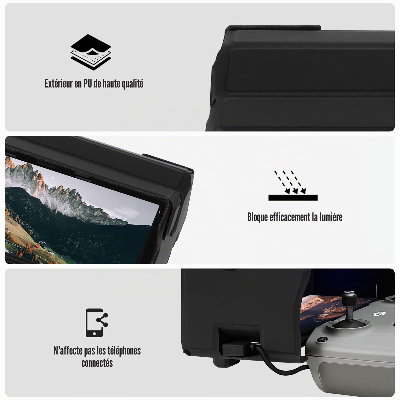 Pare-Soleil pour DJI Mini 2 Mini 3 Pro Air 2S Mavic 3, Couverture de Bouclier de Lumière Pliable pour 4.4-7.1 Pouces