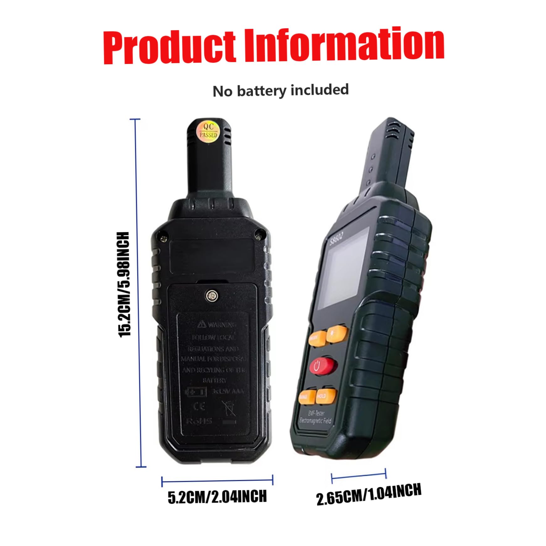 Détecteur de rayonnement Geiger Counter, LCD Affichage du détecteur de rayonnement nucléaire avec alarme sonore et lumière, compteur moniteur portable pour la maison, le bureau, le plein