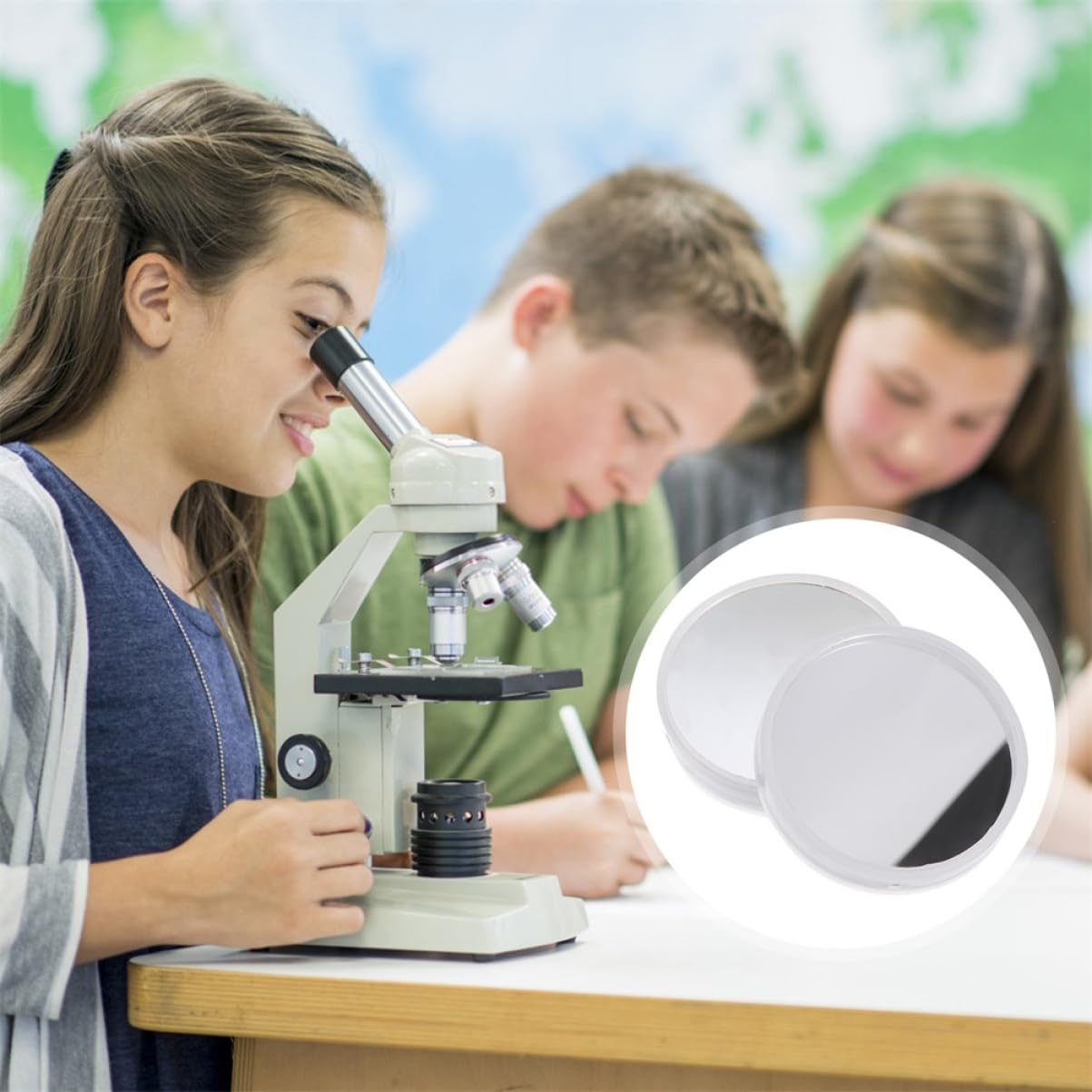 JEWEDECO 4pcs Microscope Reflector Mirrors Made of Safe Glass Easy to Install Essential for Efficient Optical Experiments