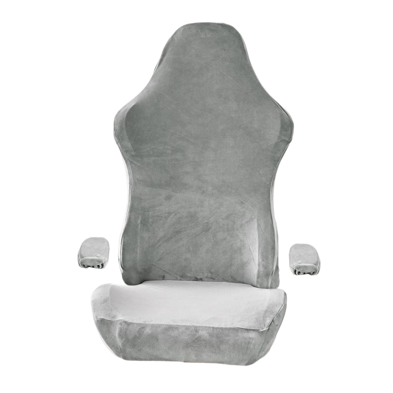 Colcolo Gaming Chair Covers - Seat and Back Protection - Polyester Velvet Stretchable Soft Slipcovers for Computer Chair, Light Gray