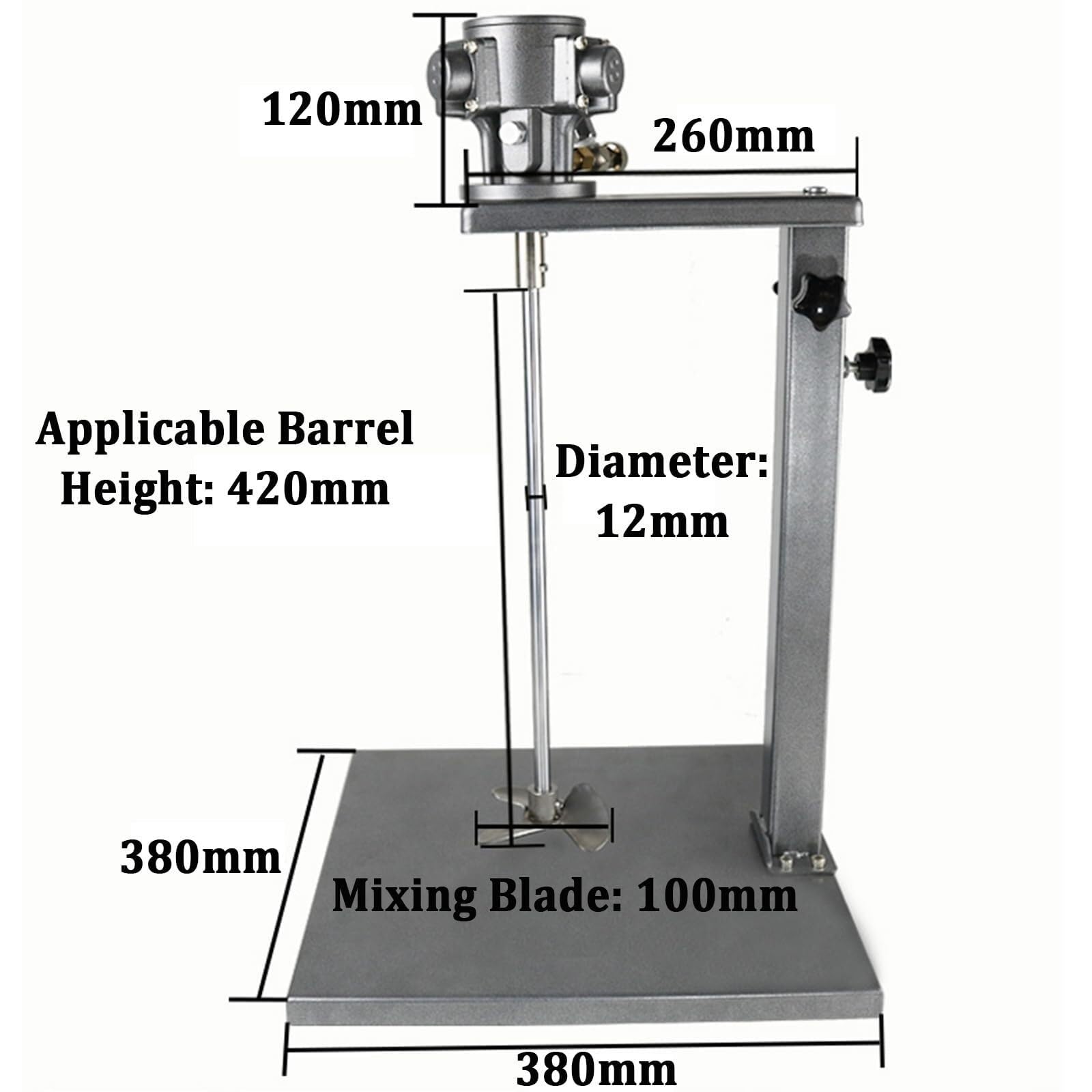 Miscelatore Pneumatico per Vernici da 5 galloni, agitatore Automatico per Vernici, agitatore ad Aria da 1/4 HP con Supporto, 0-2600 Giri/min, Altezza regol(