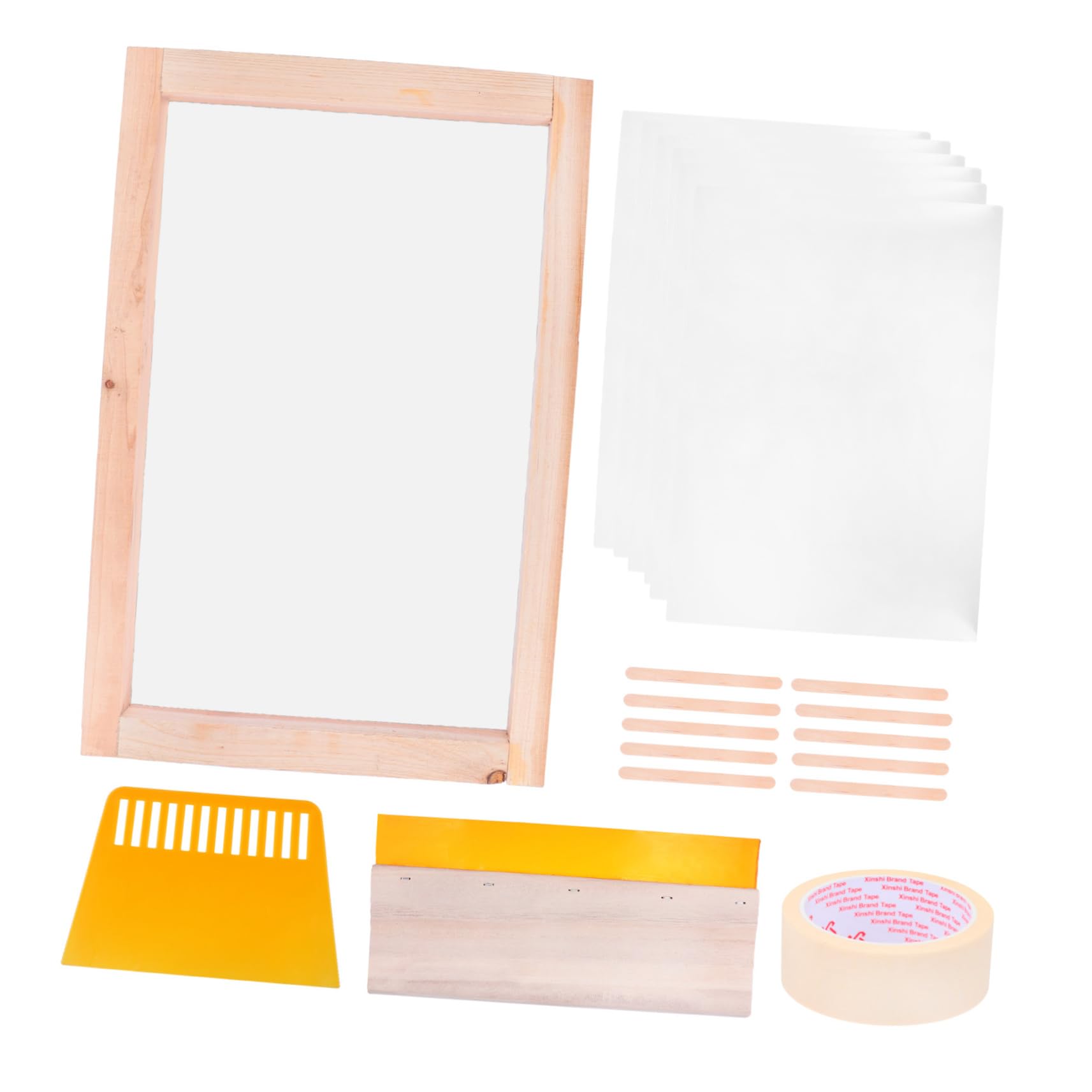 Kit sérigraphie vêtements en bois et plastique avec cadre stable 1 set
