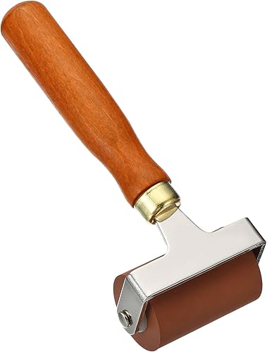 PATIKIL Rodillo de goma de 2 pulgadas, herramientas de rodillo de goma dura antideslizante para papel tapiz, manualidades, impresión, tinta,