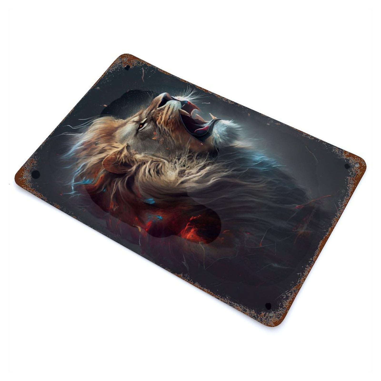 Lion Roar Vintage Metal Tin Sign 11.8"x7.9", Farmhouse Wall Decor for Living Room, Hallway And Home Decor
