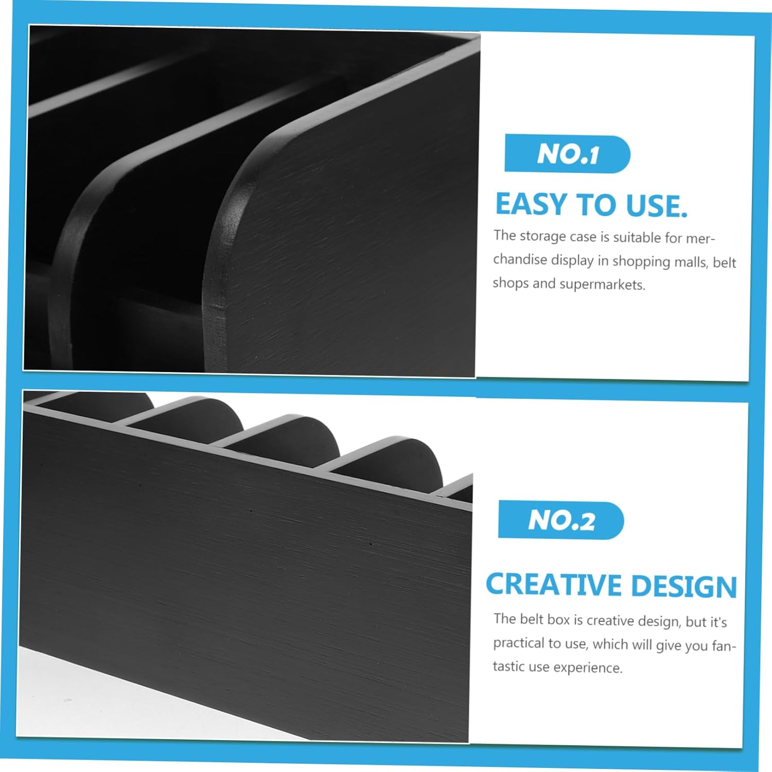 Belt Storage Box Compartment Display Case for Belts Organizer for Home Shopping Malls and Supermarkets