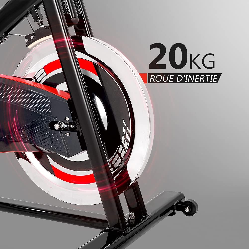 Anti-slip pads and securing strap on mini exercise bike