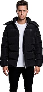 Urban Classics, Men's Down Jacket, Hooded Puffer Jacket, Winter Jacket, Quilted Jacket Lined with Removable Hood in Many C...