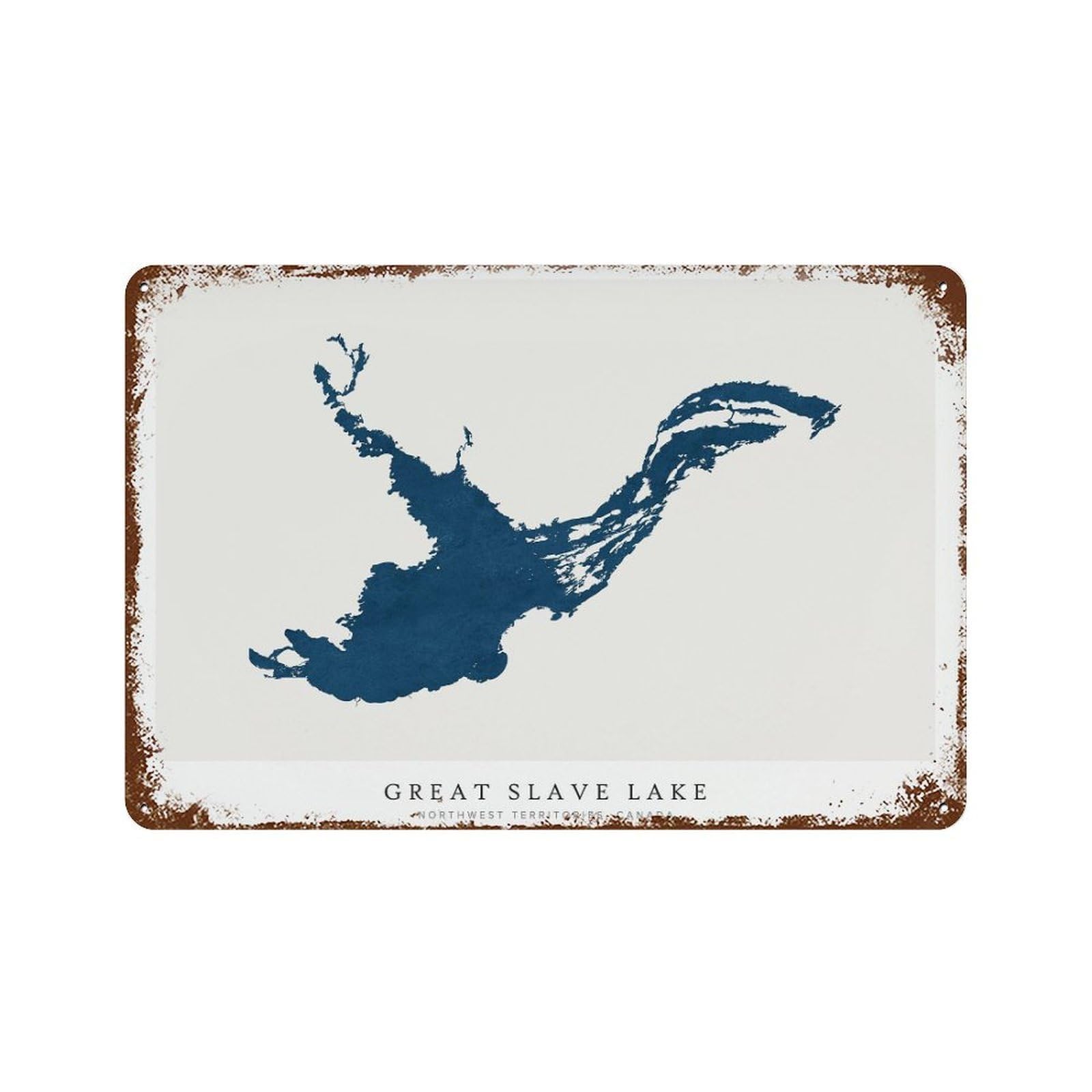xiaoxiaoshen Great Slave Lake Map Canada (2) Wall Decor Art Metal Tin Poster Modern Home Decor Art Home Bar Shop Decorations Vintage Sign 20x30cm