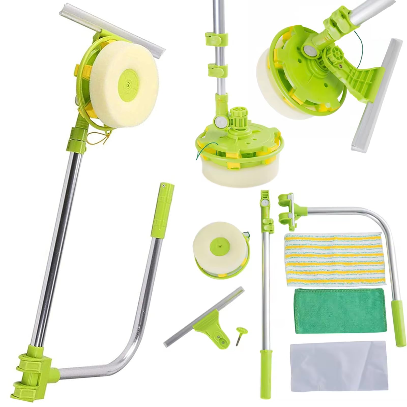 ATEK Window Cleaning Tool U-Shaped 2-In-1 Telescopic High-Rise Cleaner With Squeegee And Scrubber For Streak-Free Windows And Glass from B&Q