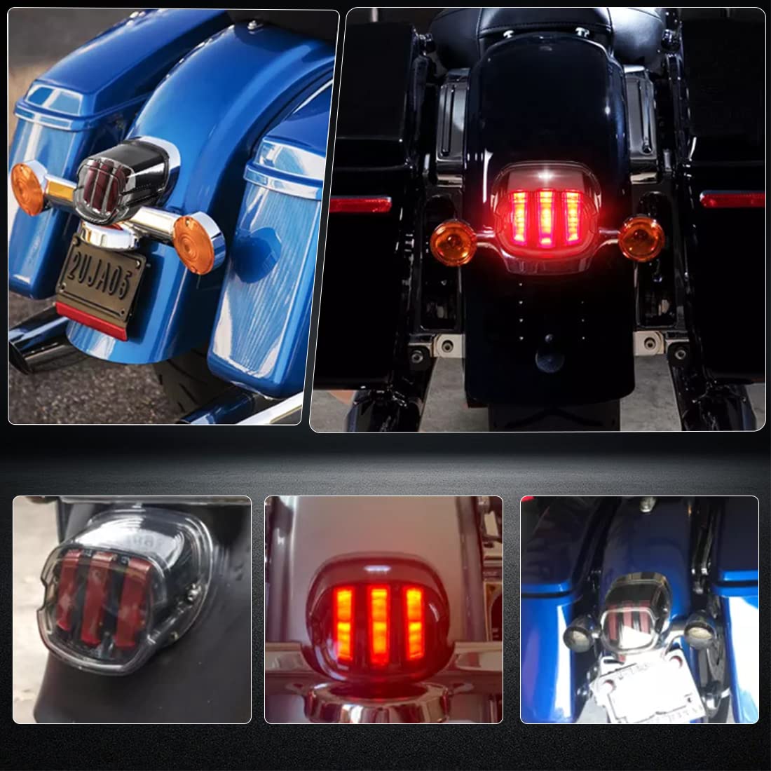 Fanale posteriore a LED per moto Eagle Claw luci freno integrate per Sportster Fatboy Heritage Softail XL FLHR FLHRCI FXD