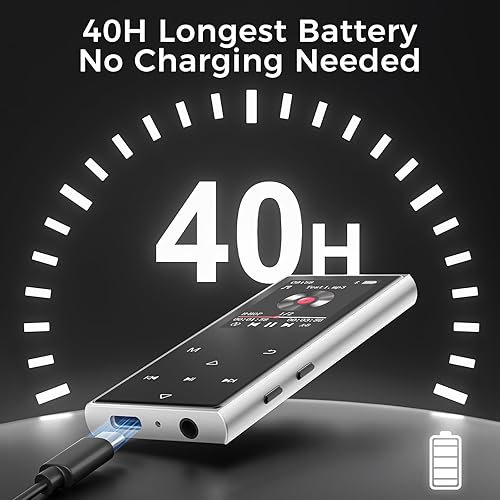 Miniatura 4 de Reproductor MP3 de 128 GB con Bluetooth 5.3, reproductor de música AGXOV con altavoz HD integrado, radio FM, grabadora de voz, sonido de alta