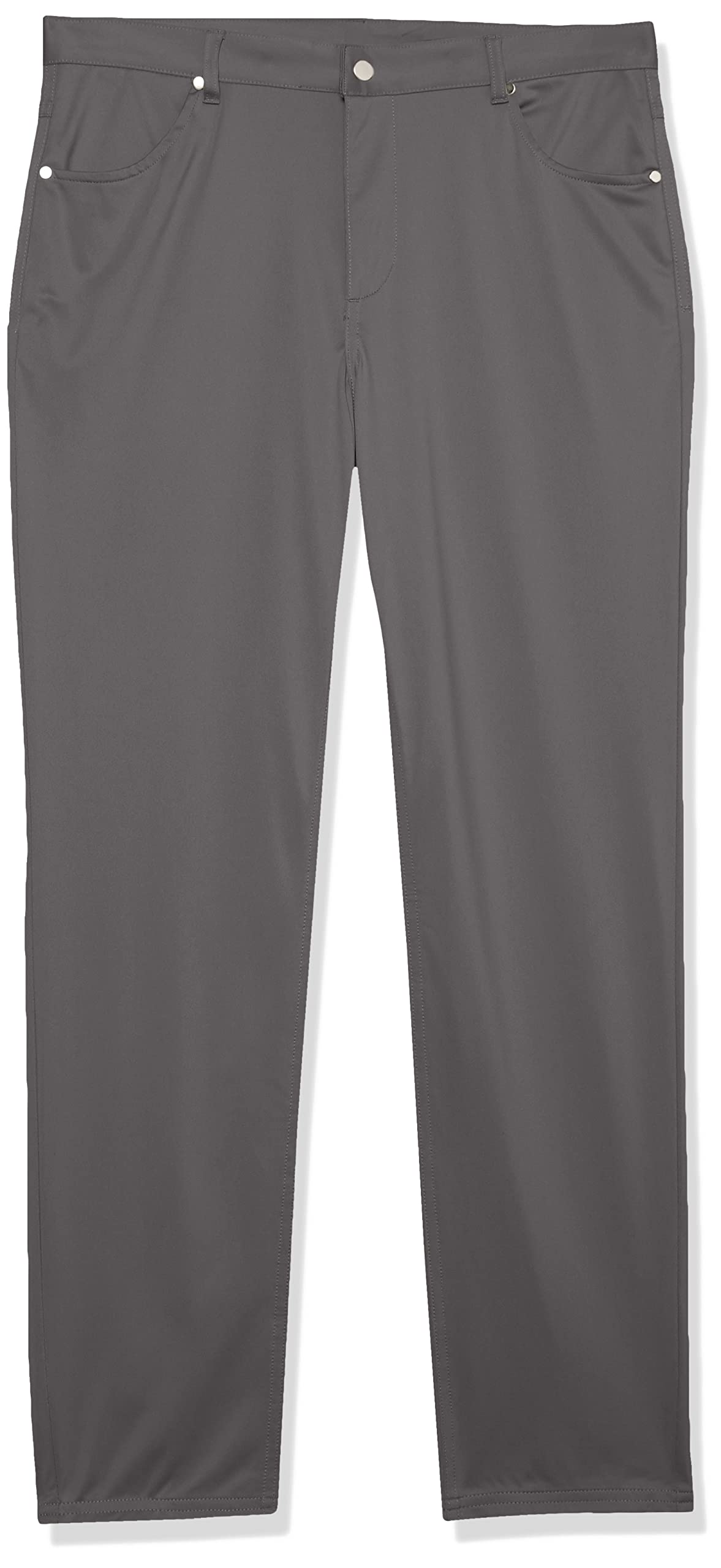 Pantalones de uniforme de sarga gris de 5 bolsillos estilo flat front 5