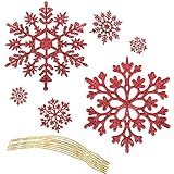 ❆ Materiales de alta calidad: Los copos de nieve brillantes están hechos de plástico de alta calidad, duraderos y no fáciles de romper, exquisitos y hermosos, y son buenas decoraciones para navidad, fiestas, bodas, etc.