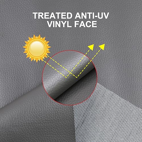 Premium Waterproof Faux Leather Fabric for Upholstery & Auto Interiors - 55 Inches Wide, Durable & Stylish (Grey, 2 Yards) 5 Premium Waterproof Faux Leather Fabric for Upholstery & Auto Interiors - 55 Inches Wide, Durable & Stylish (Grey, 2 Yards) - Image 4