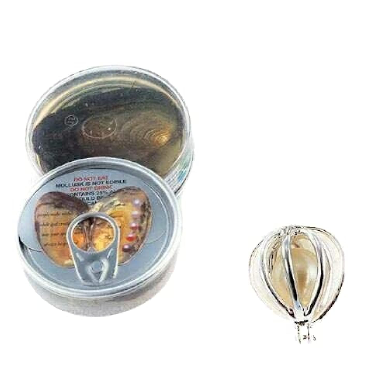 Love gift set natural pearl oyster (freshwater pearl) with silver necklace to put the love pear