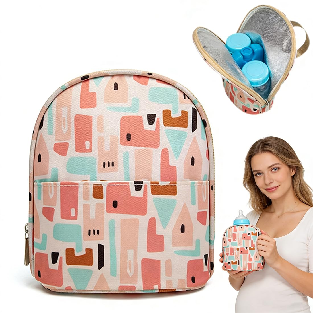 Borsa Termica Biberon per Latte Materno, Borsa Isotermica per Bottiglie, Piccola Borsa Termica Porta Pranzo per Picnic Frutta Mamma