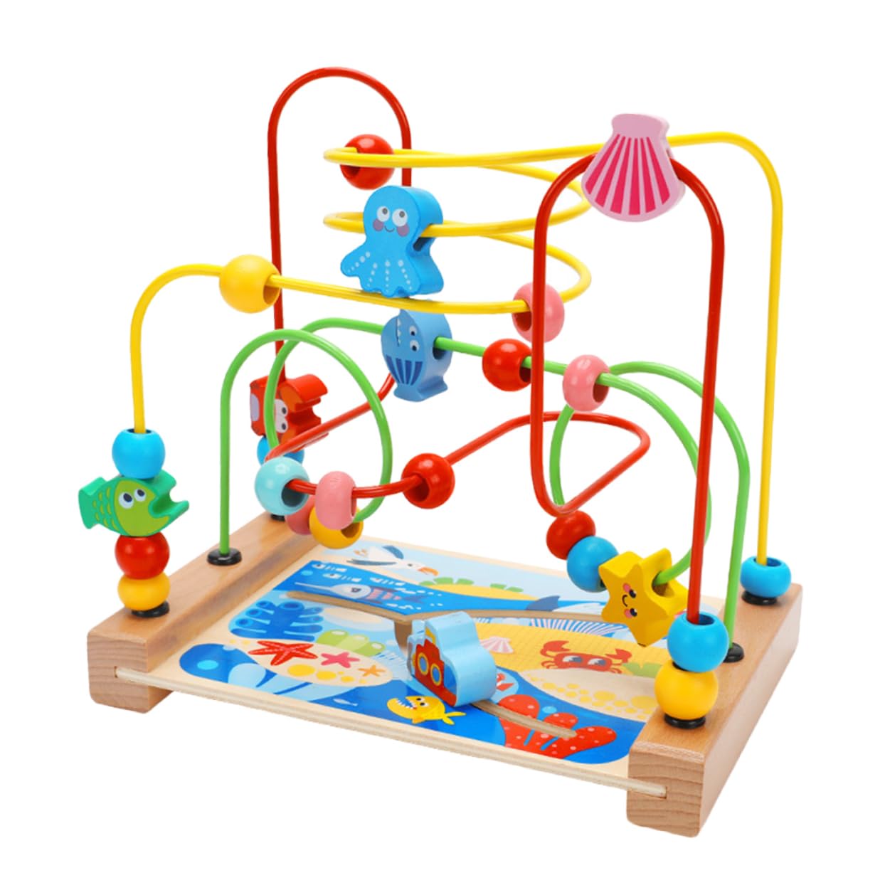 Labirinto di Perline per Bambini, Giocattolo Educativo in Legno senza Bave | Festa Scuola Decor, Rullo Labirinto di Perline, Gioco Sensoriale per Bambini e Ragazzi