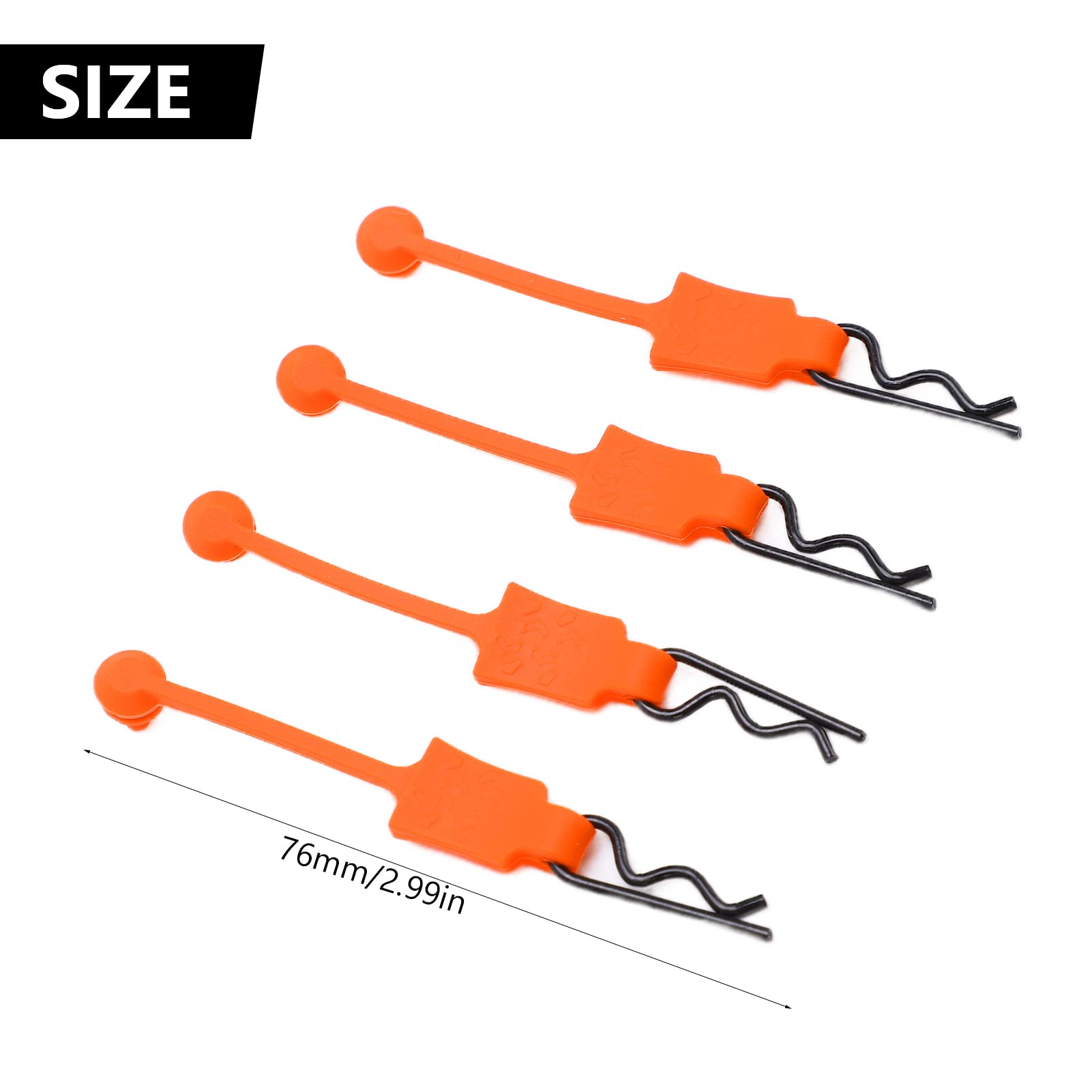 Dilwe RC Body Clip Retainer, 4PCS 1/10 RC Car Shell Bolt, RC Car Shell Bolt Clip Model Car Body Clips Pins Compatible with ARRMA Axial SCX10 Redcat GEN8 RC Car RC Accessories(Orange)