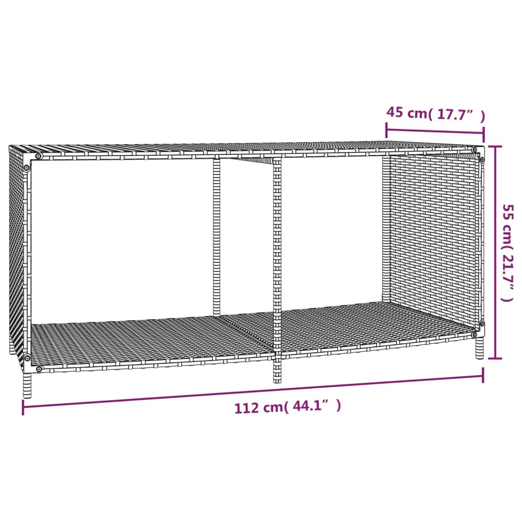 vidaXL Outdoor-Regale 2 STK. Schwarz Poly Rattan