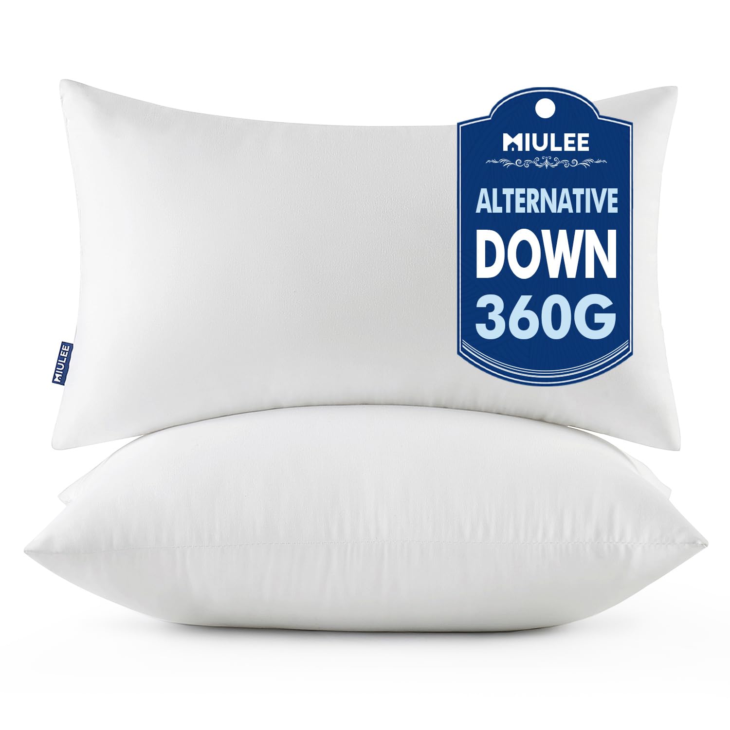 MIULEE Throw Pillows Inserts Pack of 2 12x20 Inch 100 Virgin Fiber Filling Bed Couch Pillows