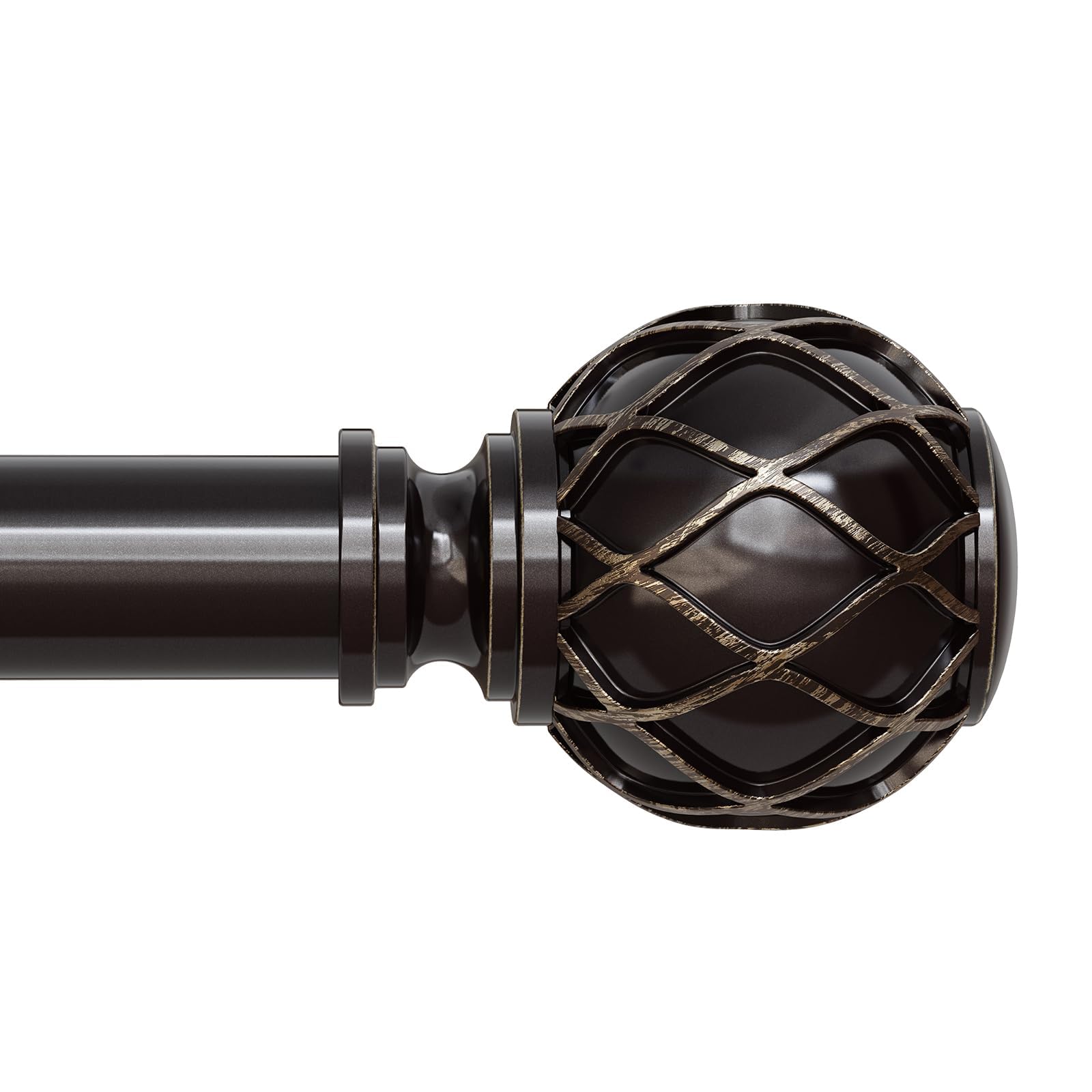 JRZOO Bronze Adjustable Farmhouse Curtain Rod 66 to 120 Inch