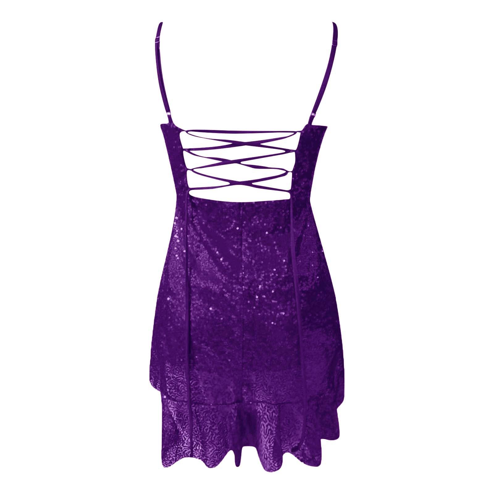 Elegante Vestido Mujer con Tirantes Espalda Sin Mangas Detalles de Encaje y para Ocasiones