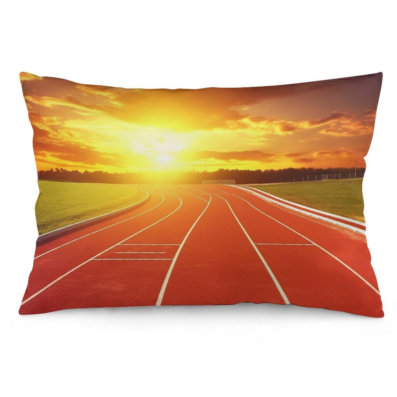 NTVOWPZO 2 Pack Decoration Throw Pillow Covers 12 "x20 Pillowcases Covers Running Track Sunset Pillowcases Modern Farmhouse Home Decor Sofa Cushions Covers for Couch Bed Living Room