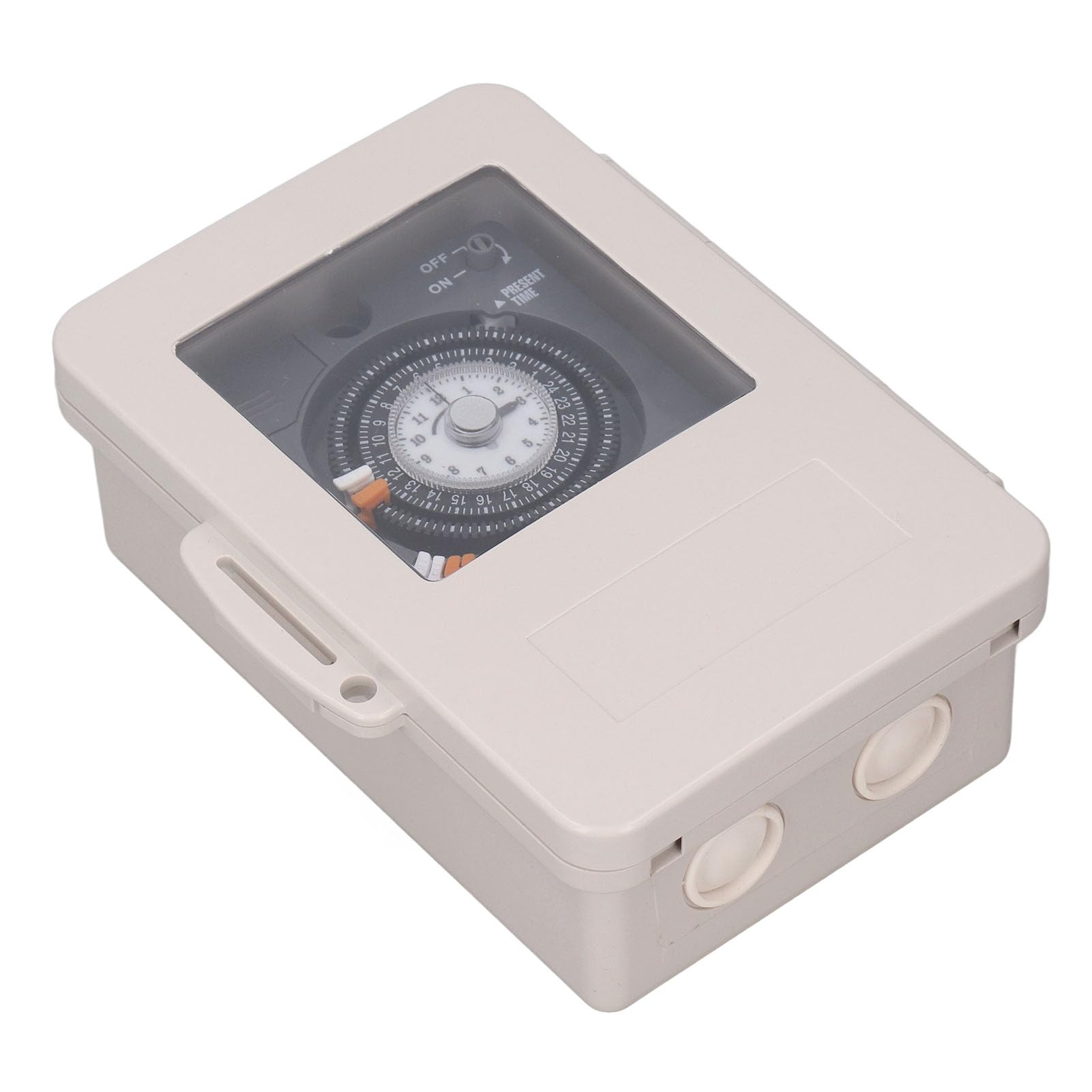 Sonew Interruptor de Temporizador de Caja Mecánica de Alta Resistencia, Interruptor de Temporizador Mecánico, relé de Tiempo de Ciclo de 24 Horas A Prueba de Lluvia IP53,