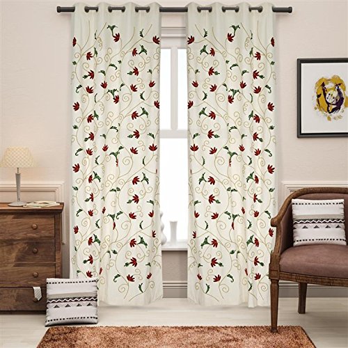 SOUMYA Embrodiery 05 Cotton Curtain, 1 pc Door Curtain