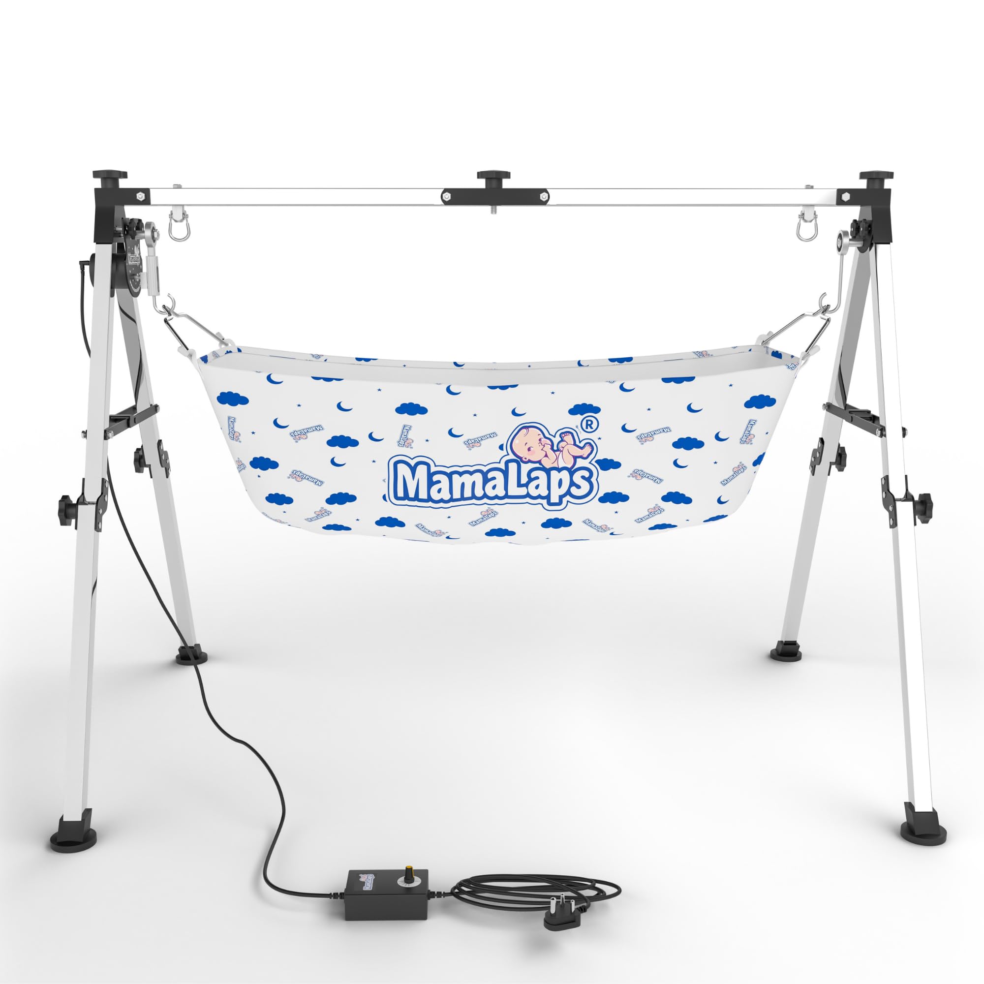 MamaLaps Pro Automatic Baby Cradle | Heavy Duty Auto Swing Cradle for Newborn to 2 Years | Stainless Steel Palna Zula with Crib & Cot Function | 9 Kg Strong Frame | Baby Boy & Girl Cradle Bed