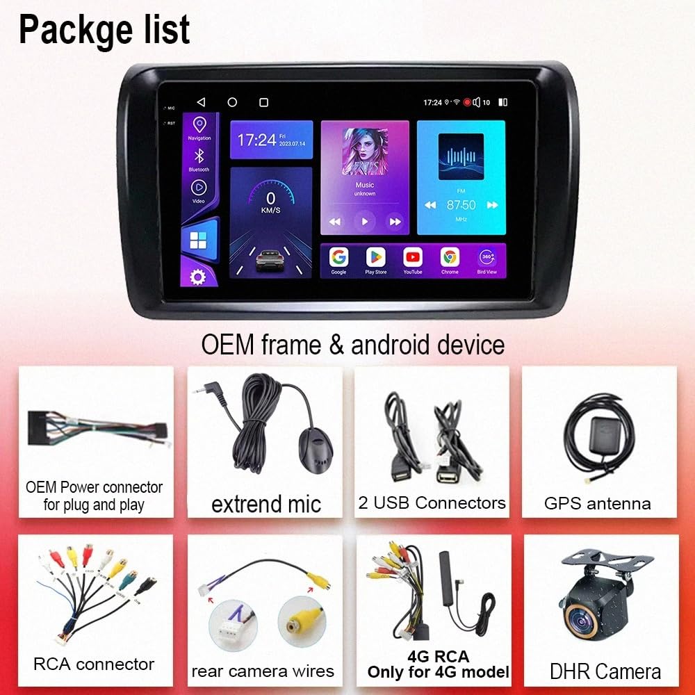 Radio Macchina Touch Screen per Nissan NV350 2012-2017 Wireless Carplay Android Auto Stereo Auto Bluetooth Ips con Pantalla Táctil con Gps, 4 Nucleo 4G+64G