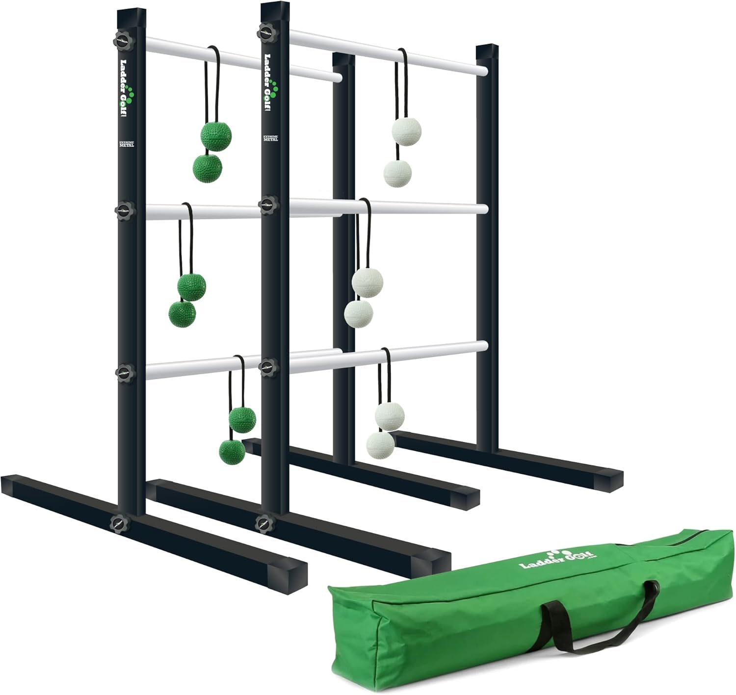 Ladder Golf Extreme Metal Tournament Edition Ladder Ball Tossing Game with 2 Metal Ladders and 2 Sets of Soft Bolas - Official Equipment : Sports & Outdoors