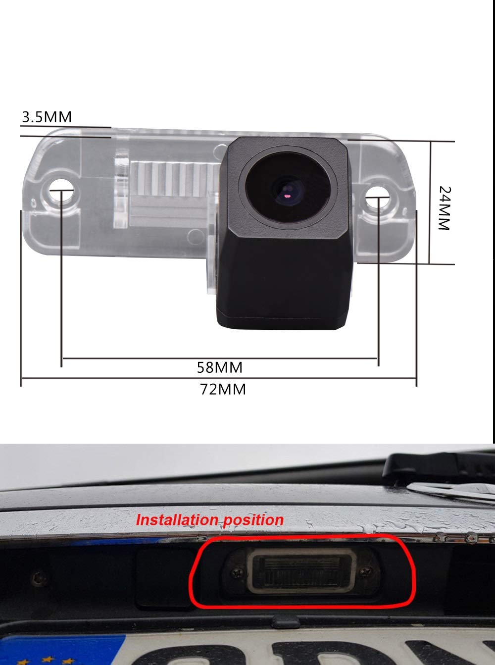 HD CCD achteruitrijcamera kleurencamera parkeercamera nachtzicht achteruitrijsysteem parkeerhulp waterdicht & schokbestendig voor Mercedes Benz M-Class W164 W163 ML320/MB S-Class W220 S280 S320 S350 S500 S600/W251
