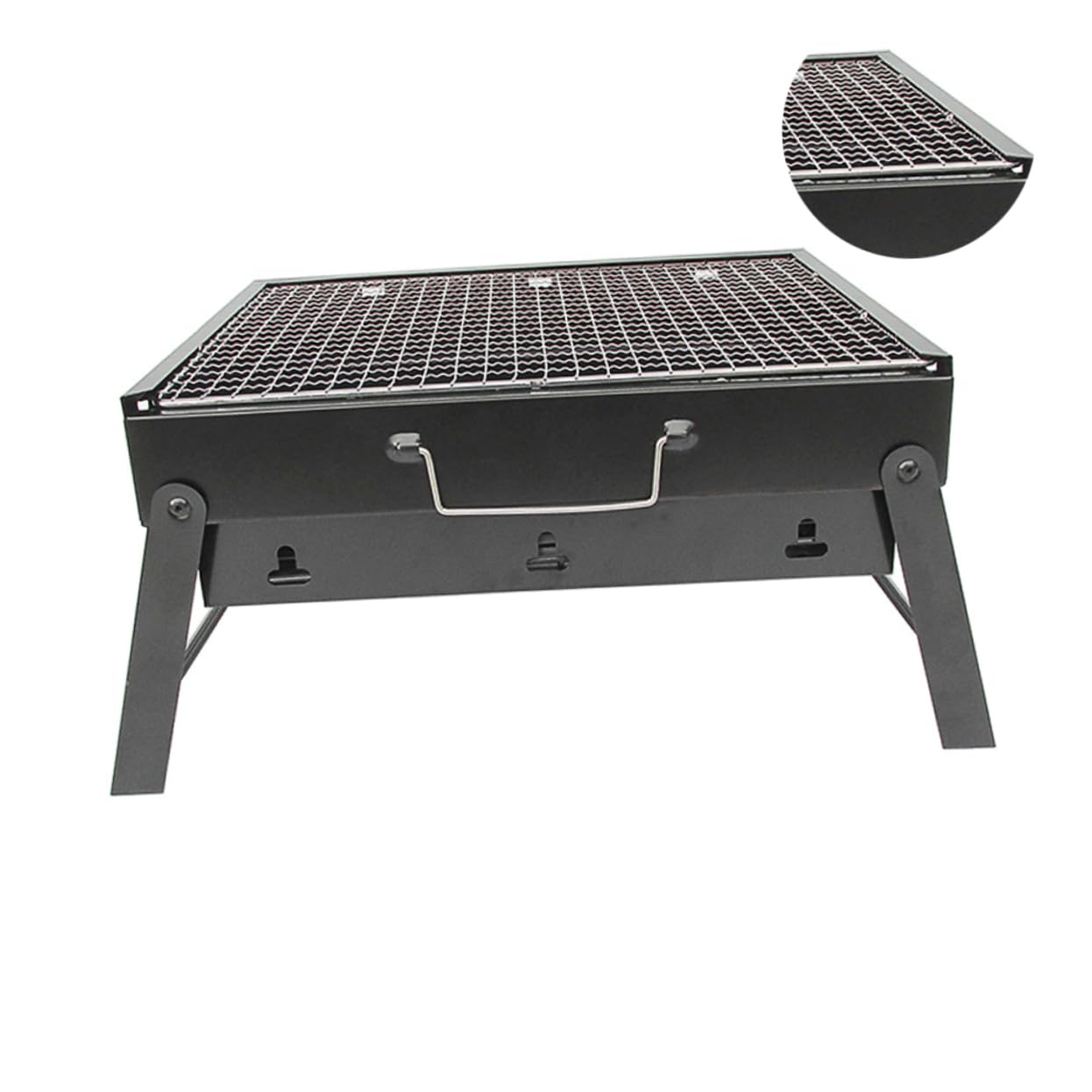 Przenośny stojak do grillowania ze stali nierdzewnej – mini składany grill do użytku na świeżym powietrzu, na kemping, do ogrodu i imprez na podwórku, trwałe, kompaktowe akcesoria do grillowania dla