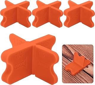 4 Pcs Deck Spacers, 4 Thicknesses Deck Board Spacers (1/16", 1/8", 3/16", 1/4"), Decking Spacing Tool for Composite, PVC, Hardwood & Pressure Treated Decking Board, Easy-to-Use Deck Boards Gap Tool