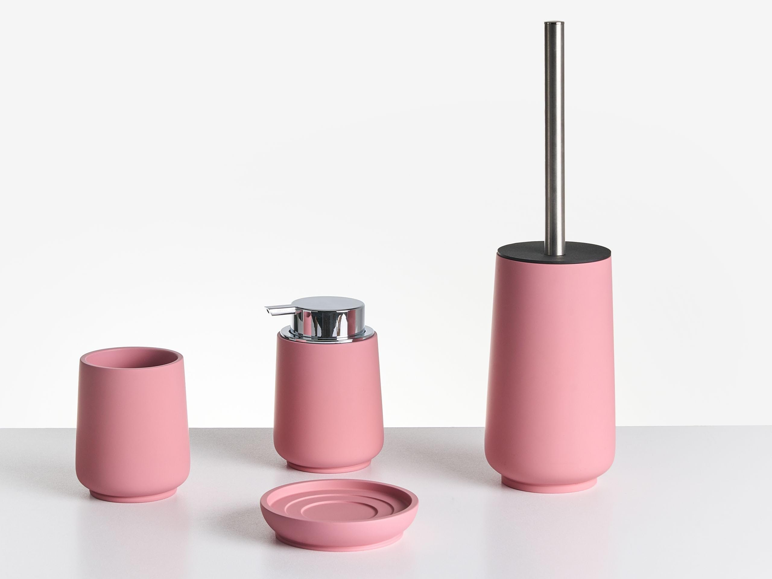 Badaccessoires Set 4-teilig Kunstharz rosa Badausstattung Bad-Zubehör Suches