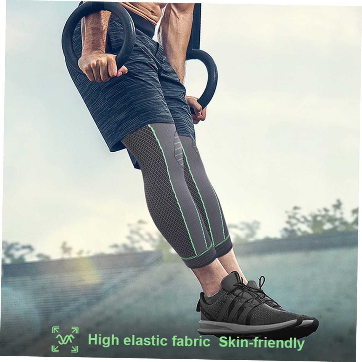 KOMBIUDA Knee Brace Side Stabilizers for Running Cycling Daily Activities Nylon Knee Sleeve Support Comfort for Cold Joints