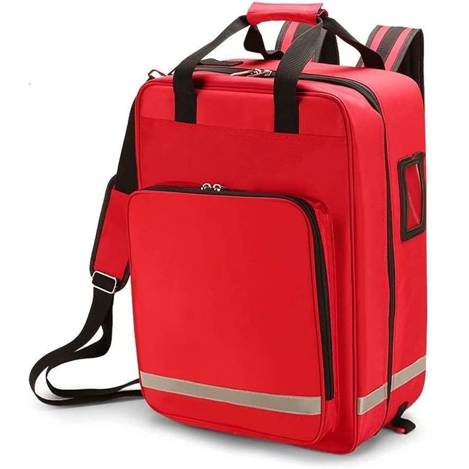Bolsa De Trauma para Socorrista De Emergencia, Botiquín De Emergencia De Primeros Auxilios De Tela Oxford Impermeable con Divisores Internos, para EMT, Enfermeras, Médicos Tácticos, Rojo