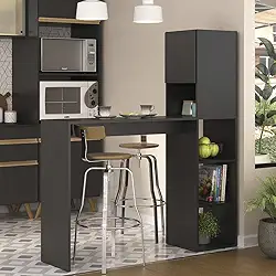 Armário de Cozinha com 1 Porta e Mesa/bancada Mp6004 Multimóveis Preto